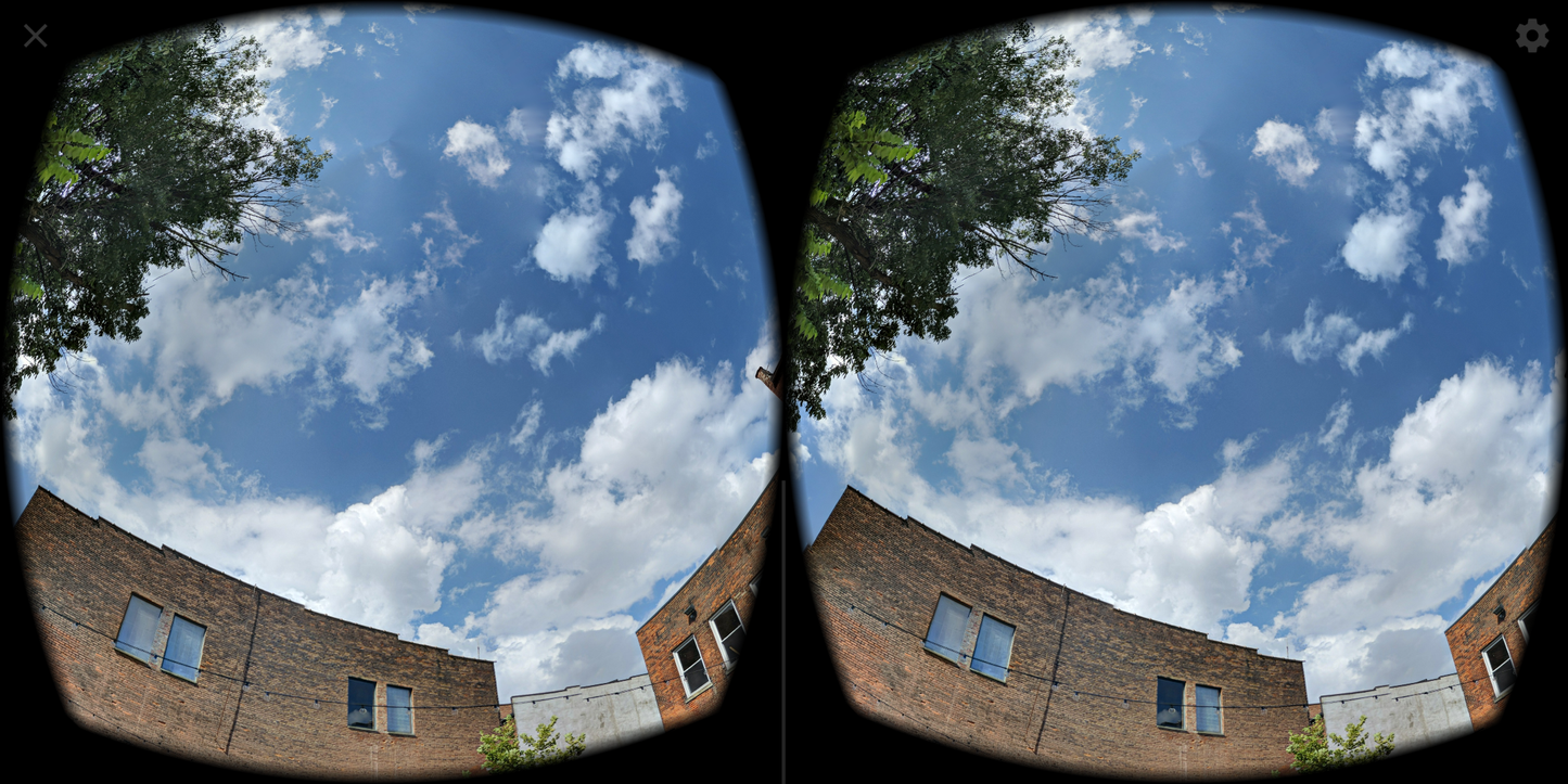 Two image of the sky framed like a Perfecscope Stereoscope Viewer.